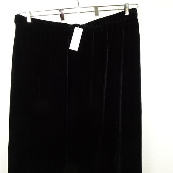Eileen Fisher Velvet Ankle Pants Women's Plus Size 3X Black Wide Leg Silk Blend - Picture 5 of 9